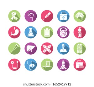 bundle of medical block style set icons vector illustration design