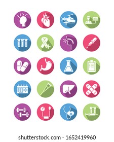 bundle of medical block style set icons vector illustration design