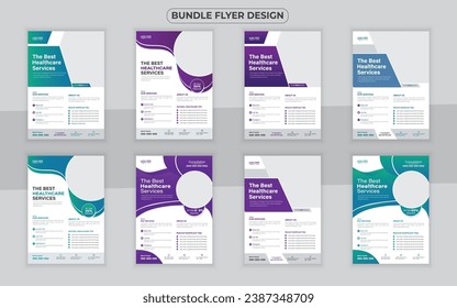 Gebotsvorlage und Business-Flyer-Set für das medizinische Flyer oder das Dl Flyer und die Rackkarte, medizinische Broschüre.