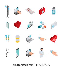 bundle of medical healthcare icons vector illustration design