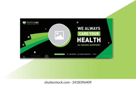 Bundle Medical Healthcare, Web Banner Cover Design, Medicine Social Media Posts Set Template Design 