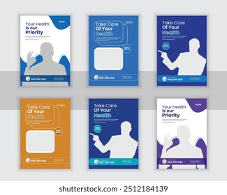  Cartel Médico De Paquete, Roll-Up O Dl Flyer, Y Plantilla De Diseño De Tarjetas De Bastidor Para Su Negocio