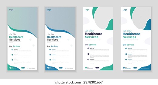 Bundle Medical Roll-Up Or Dl Flyer And Rack Card Design Template For Your Business