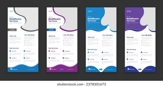Vorlage für die Erstellung von medizinischen Roll-Up- oder Dl-Flyer- und Rack-Karten für Ihr Unternehmen