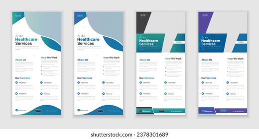 Bundle Medical Roll-Up Or Dl Flyer And Rack Card Design Template For Your Business