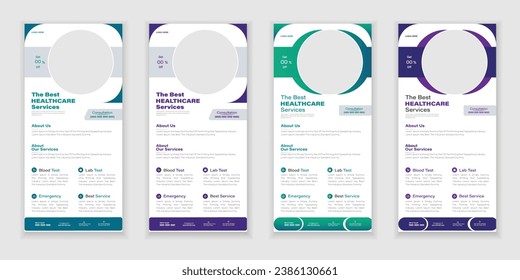 Bundle Medical Roll-Up Or Dl Flyer Rack Card Design and Business Flyer set, corporate, Medical Brochure Design.