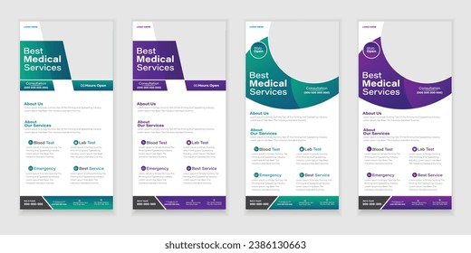 Bundle Medical Roll-Up Or Dl Flyer Rack Card Design and Business Flyer set, corporate, Medical Brochure Design.