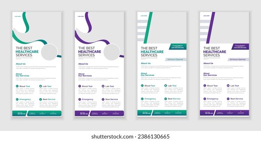 Bundle Medical Roll-Up Or Dl Flyer Rack Card Design and Business Flyer set, corporate, Medical Brochure Design.