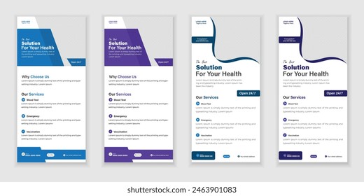 Bundle Medical Roll-Up Or Dl Flyer And Rack Card Design Template For Your Business