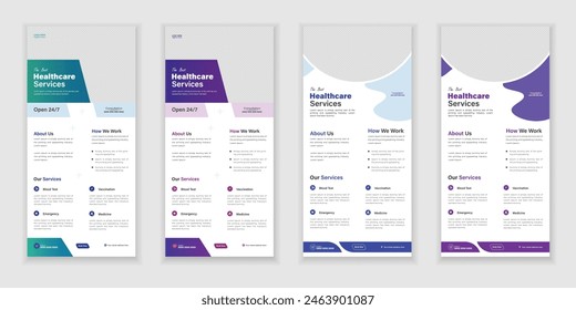Bundle Medical Roll-Up Or Dl Flyer And Rack Card Design Template For Your Business