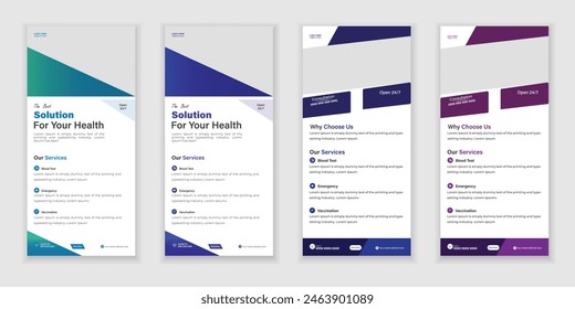 Paket Medical Roll-up oder DL Flyer und Rack Card Design Vorlage für Ihr Unternehmen