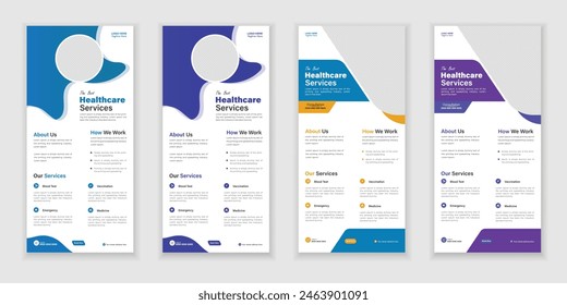 Paquete Médico Roll-Up O Dl Flyer Y Plantilla De Diseño De Tarjeta De Rack Para Su Empresa