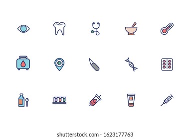 bundle of medical set icons vector illustration design