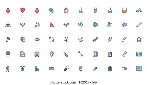 bundle of medical set icons vector illustration design