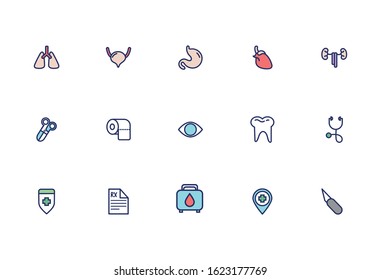 bundle of medical set icons vector illustration design