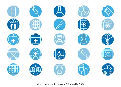 bundle of medical set icons vector illustration design