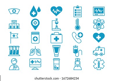 bundle of medical set icons vector illustration design