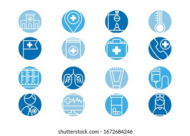 bundle of medical set icons vector illustration design