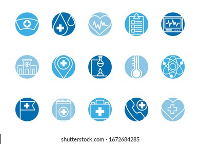 bundle of medical set icons vector illustration design