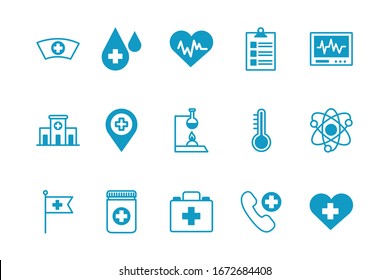 bundle of medical set icons vector illustration design