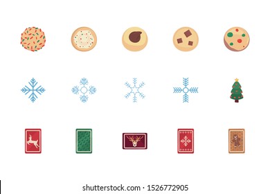 bundle of merry Christmas icons a vector illustration design
