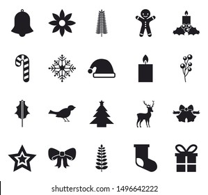 bundle of merry christmas set icons vector illustration design