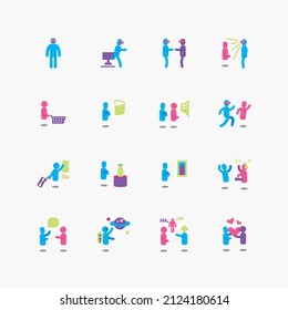 Bundle of metaverse vr flat collection. simple  design vector