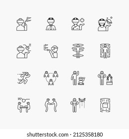 Bundle of metaverse vr flat line icons collection. simple  design vector