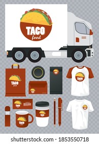 Bundle Of Mexican Food Mockup Elements Branding Vector Illustration Design