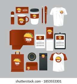 Bundle Of Mexican Food Mockup Elements Branding Vector Illustration Design