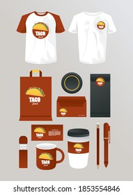 Bundle Of Mexican Food Mockup Elements Branding Vector Illustration Design