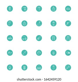 bundle of military line block style icons vector illustration design