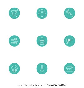 bundle of military line block style icons vector illustration design