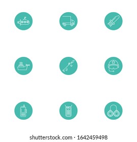 bundle of military line block style icons vector illustration design