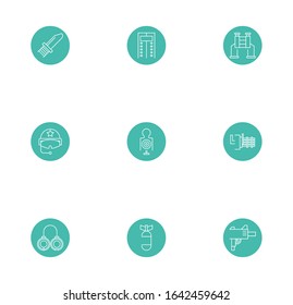 bundle of military line block style icons vector illustration design