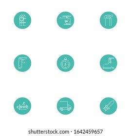 bundle of military line block style icons vector illustration design