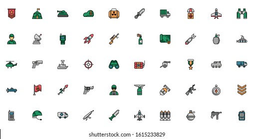 bundle of military set icons vector illustration design