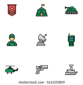 bundle of military set icons vector illustration design
