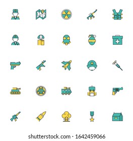 bundle of military set icons vector illustration design