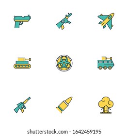 bundle of military set icons vector illustration design