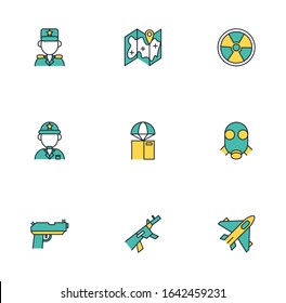 bundle of military set icons vector illustration design
