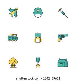 bundle of military set icons vector illustration design