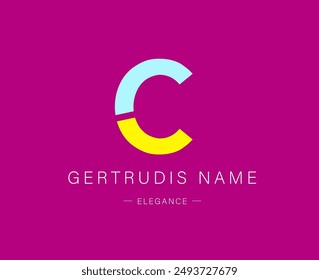 Bundle  Minimalistic Logos. Monogram of letters C. circle.  Vector design. for beauty salon or art studio.