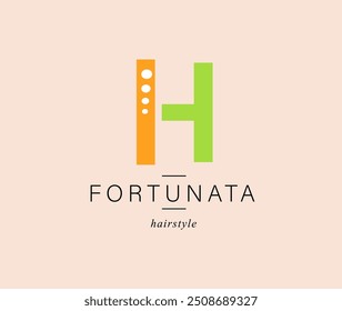 Bundle  Minimalistic Logos. Monogram of letters H. circle. Vector design. for beauty salon or art studio.