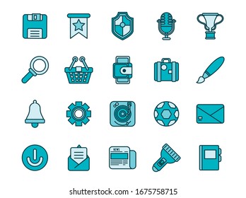 bundle of miscelaneous set icons vector illustration design