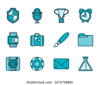 bundle of miscelaneous set icons vector illustration design