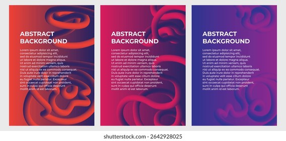 A bundle of modern fluid gradient backgrounds. Gradient background.