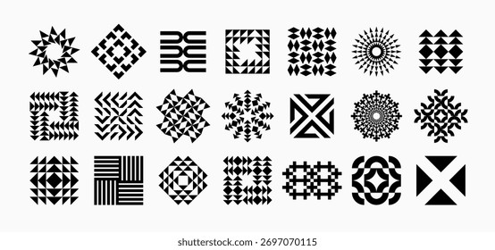Pacote de design de logotipo geométrico abstrato moderno