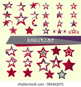 Bundle of modern star logo concepts