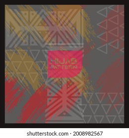 bundle of Modern vector brown pattern with striped , leap, geometric Vector patch for print,fabric,scarf design, hijab
